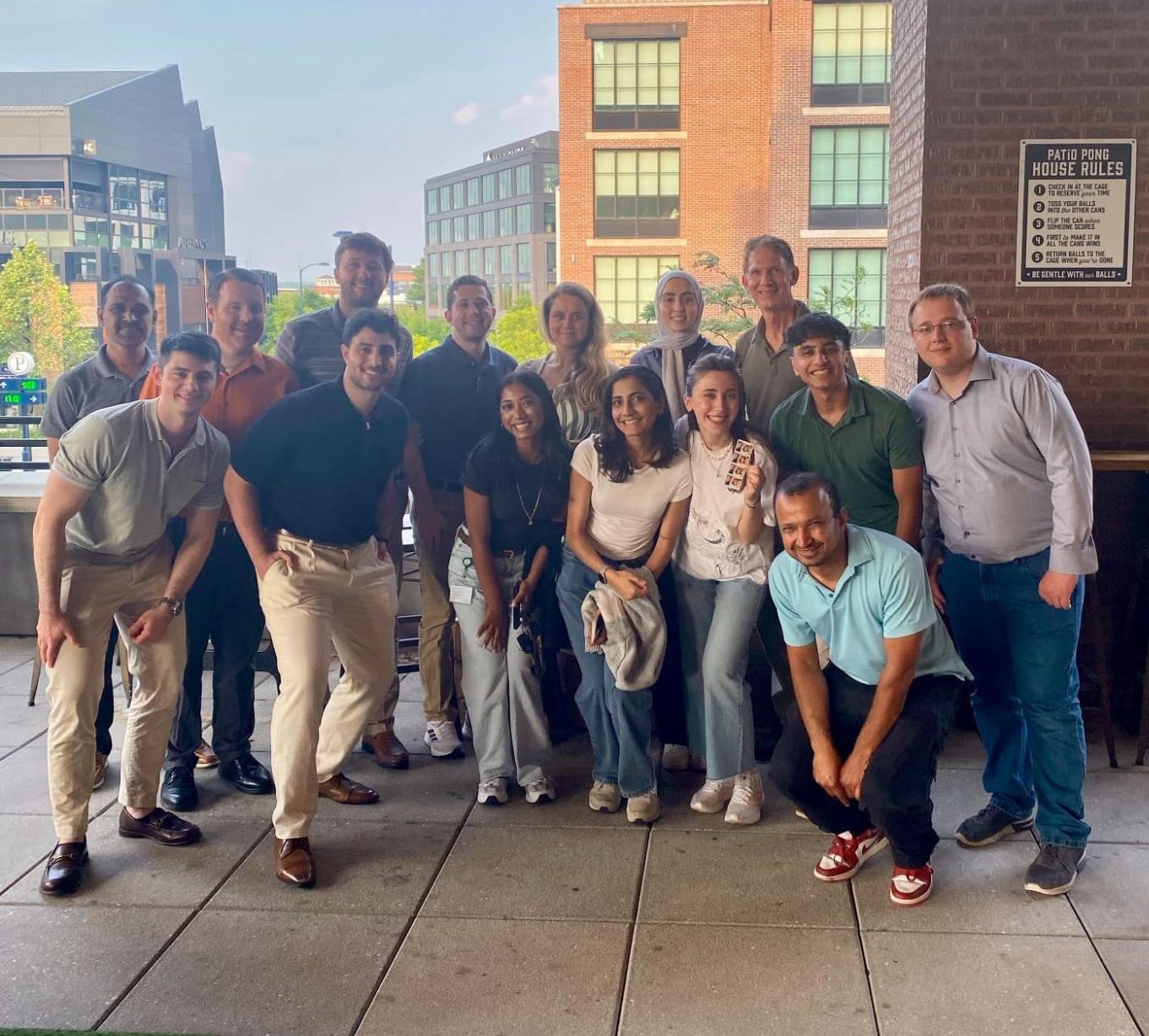 happy-hour group of students and employees of Citizens Bank